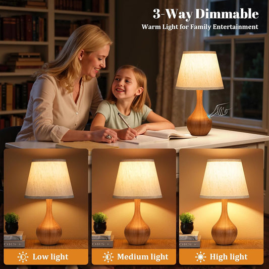 16.1" Touch Table Lamp for Nightstand, 3 Way Dimmable Small Bedroom Lamp