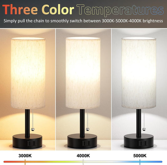Fenmzee Bedside Table Lamps Set of 2 - Small Nightstand Lamp for Bedroom