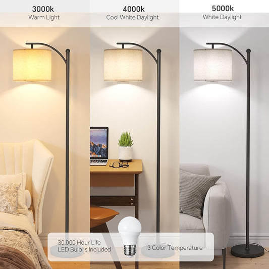 SUNMORY Arc Floor Lamp, Modern Floor Lamp with 3 Color Temperatures Bulb