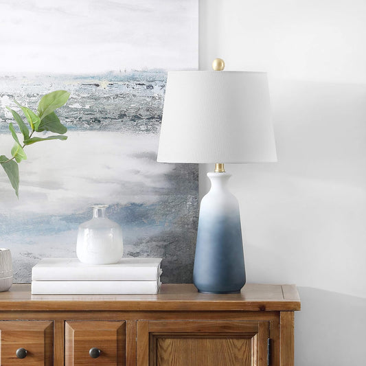 SAFAVIEH Lighting Narem Table Lamp, 23″ Ceramic Blue Grey TBL4240A
