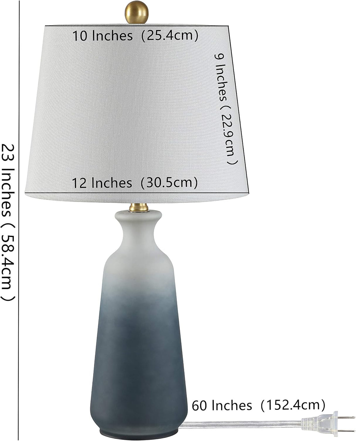 SAFAVIEH Lighting Narem Table Lamp, 23″ Ceramic Blue Grey TBL4240A