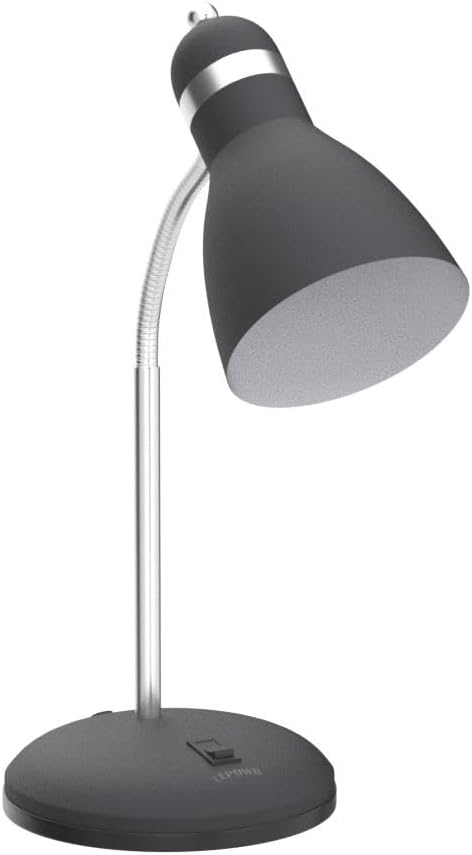 LEPOWER Metal Desk Lamp, Adjustable GooseNeck Reading Light for Bedroom