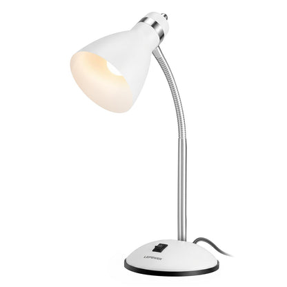 LEPOWER Metal Desk Lamp, Adjustable GooseNeck Reading Light for Bedroom
