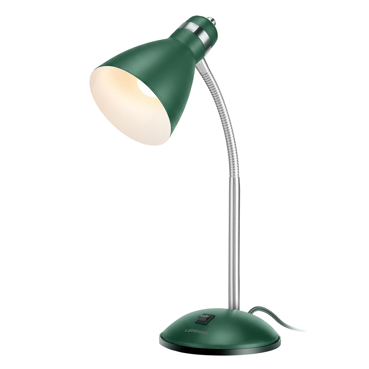LEPOWER Metal Desk Lamp, Adjustable GooseNeck Reading Light for Bedroom
