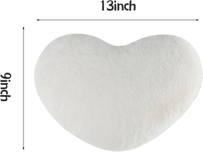 2PCS Heart Throw Pillows Room Decor Home Decor Bedroom Decor,White 9"*13"