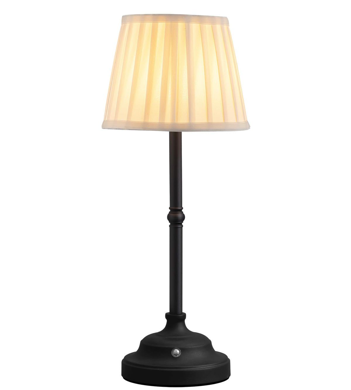 KDG Gold Cordless Portable LED Table Lamp, Beige Fabric Shade Desk Lamp