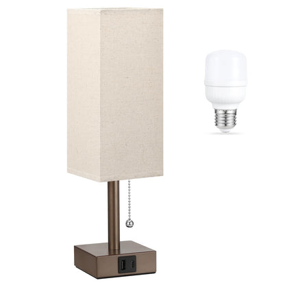 Small Bedside Table Lamp for Bedroom - Desk Lamp For Nightstand, USB C+A