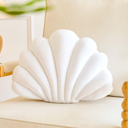 Lfsaaj Ivory Seashell Throw Pillows, Shell Shaped Throw Pillows, 13 Inch Soft Home Decorative Pillow Plush Cushion for Bed Couch Living Sofa Room Decor Accent Throw Pillow