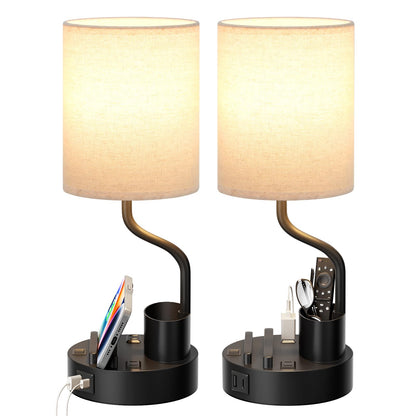 Fenmzee Bedside Lamps for Bedroom Set of 2 - Table Desk Lamp for Nightstand