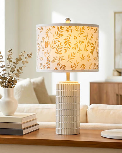 PoKat 23'' Bedside Table Lamp for Bedroom Nightstands, Modern Ceramic Decor