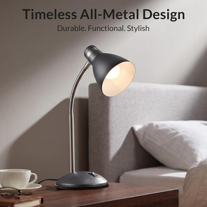LEPOWER Metal Desk Lamp, Adjustable GooseNeck Reading Light for Bedroom
