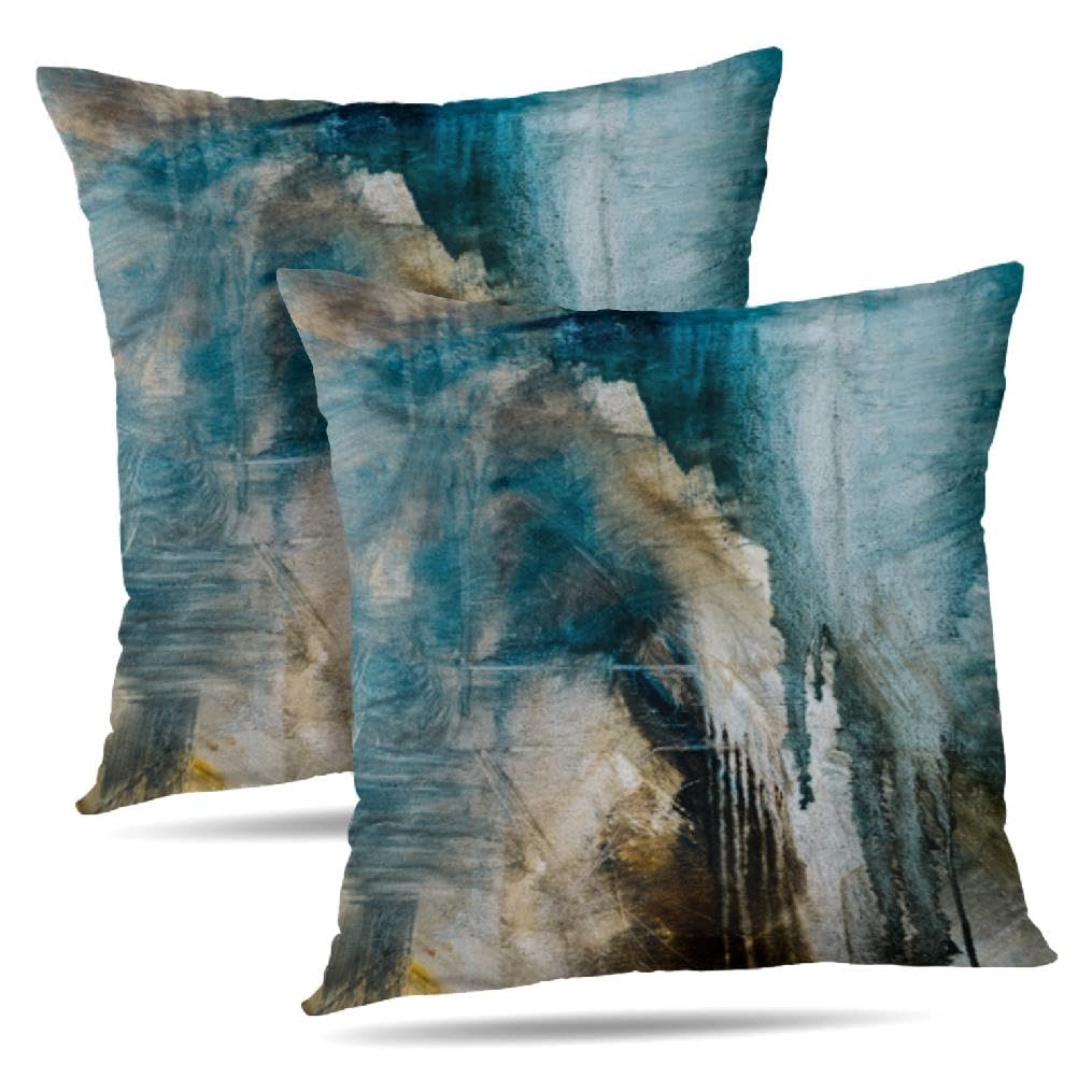 Throw Pillow Covers for Couch, 18x18 Inch, 2 Pack, Turquoise