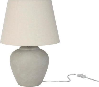 Nourison Home 20" Sand (Light Beige) Neutral Ceramic Table Lamp with Fabric Shade, Bedside Nightstand Lamp for Bedroom, Living Room, Entryway