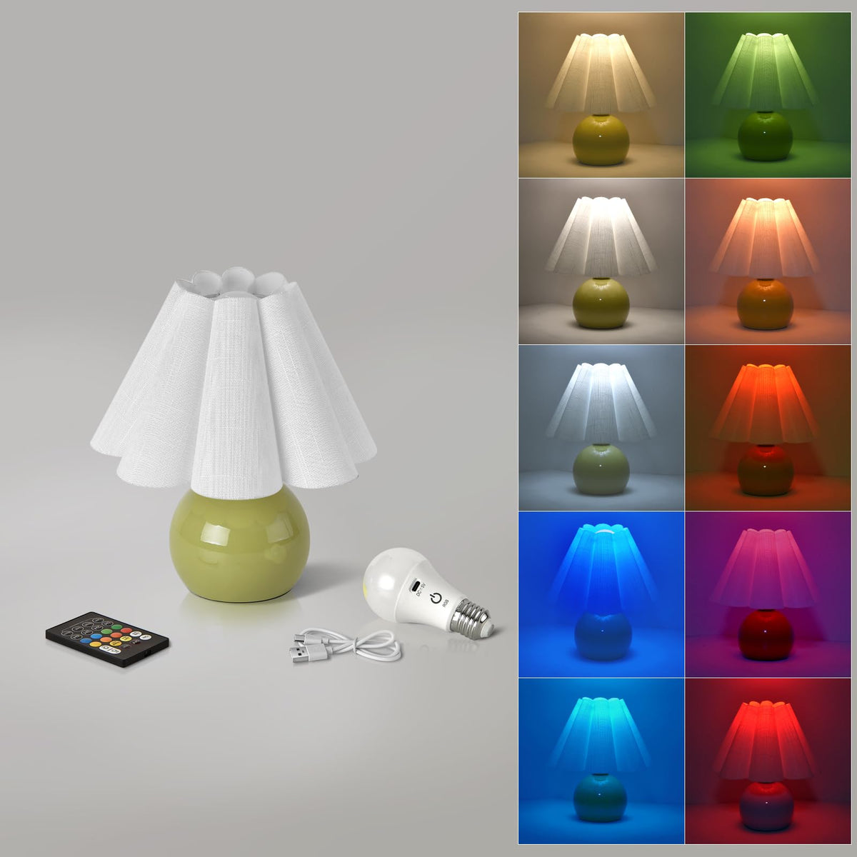 Gold Small Bedside Table Lamp for Bedroom, Brass Gold Bedroom Lamps for Nightstand, Cute Mini Table Lamps for Small Spaces with Scalloped Shade for Kitchen Counter, Bookshelf, Living Room, Kids Dorm