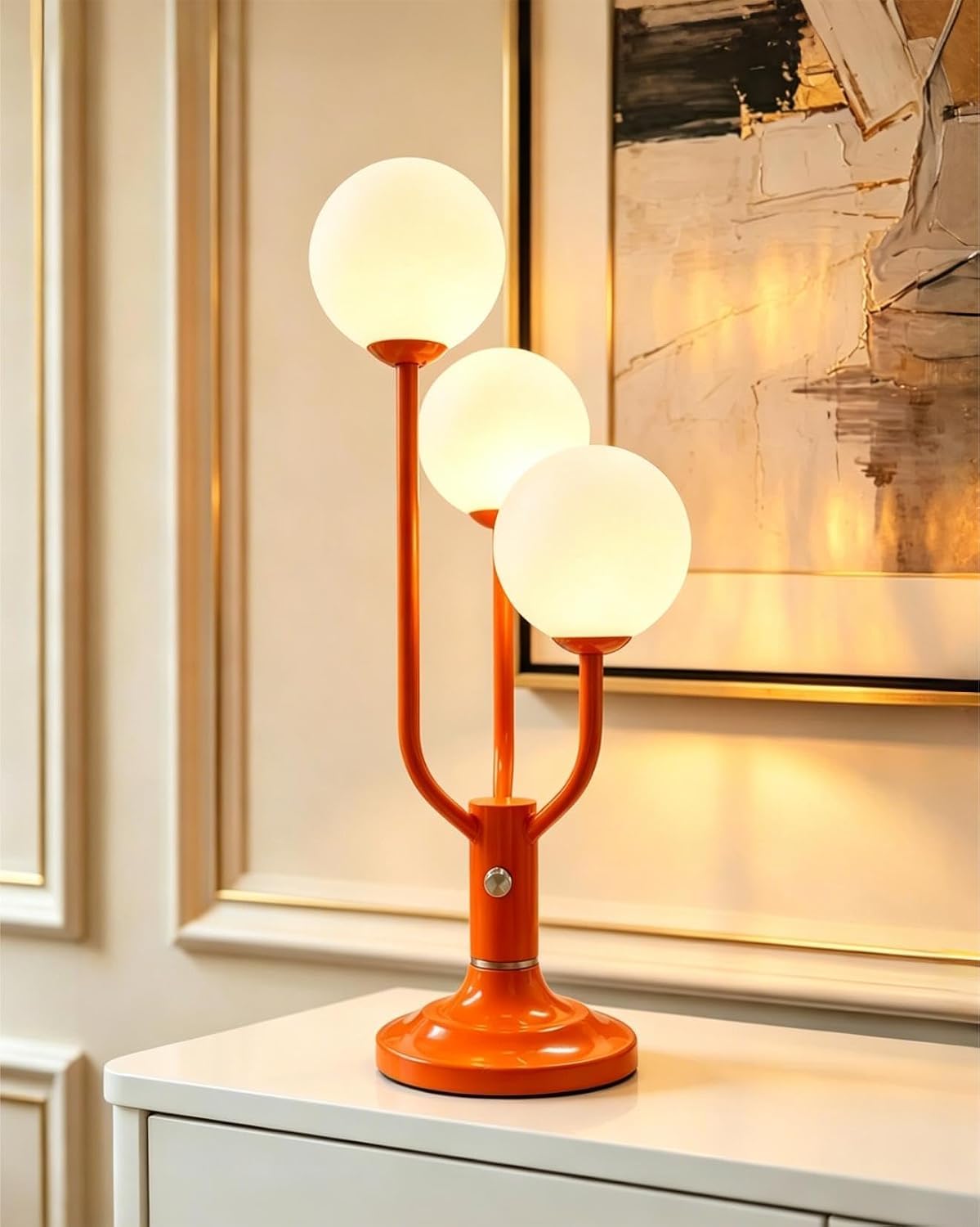 Globe Orange Table Lamp Dimmable Magic DIY Arms G9 Bulbs Included