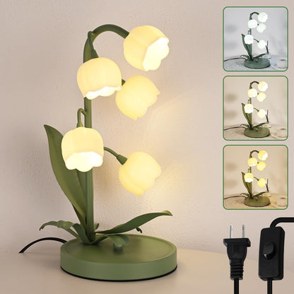 NewAoNaSen Flower Table Lamp Flower Reading Light with 5 Lily of The Valley