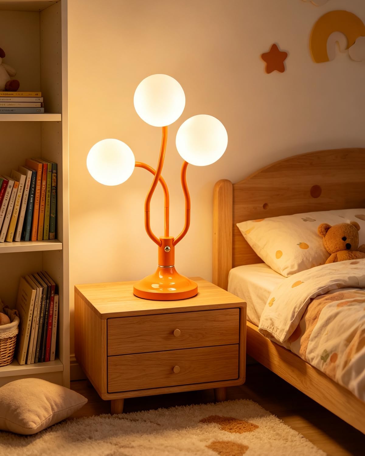 Globe Orange Table Lamp Dimmable Magic DIY Arms G9 Bulbs Included