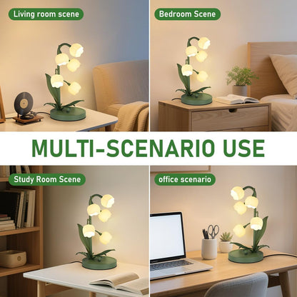 NewAoNaSen Flower Table Lamp Flower Reading Light with 5 Lily of The Valley