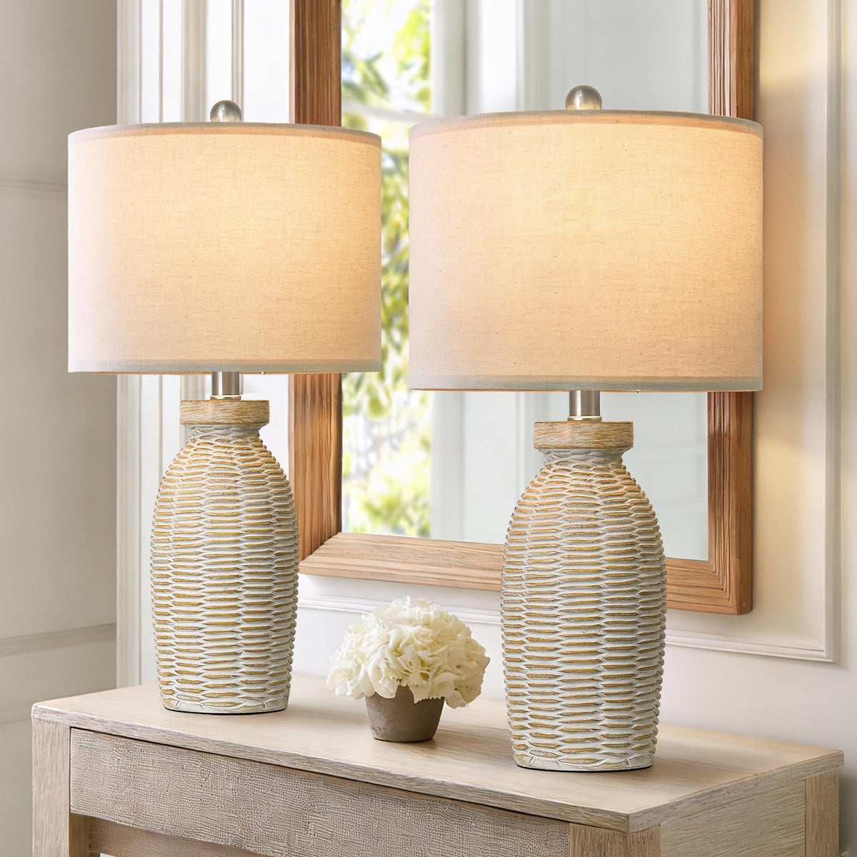 G-SAFAVA Table Lamps Set of 2 for Living Room Bedroom, 22.75" Bedside Lamps