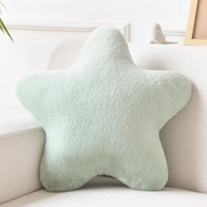 Star Pillow, Decorative Throw Pillows for Bed Couch, 15" Star Shaped Pillow Plush Floor Cushions Room Decor Pillow with Soft Faux Rabbit Fur for Sofa Bedroom Living Room