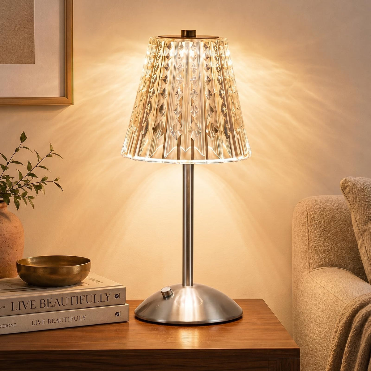 Cordless Touch Table Lamp, Classic Edition Rechargeable Small Desk Lamp