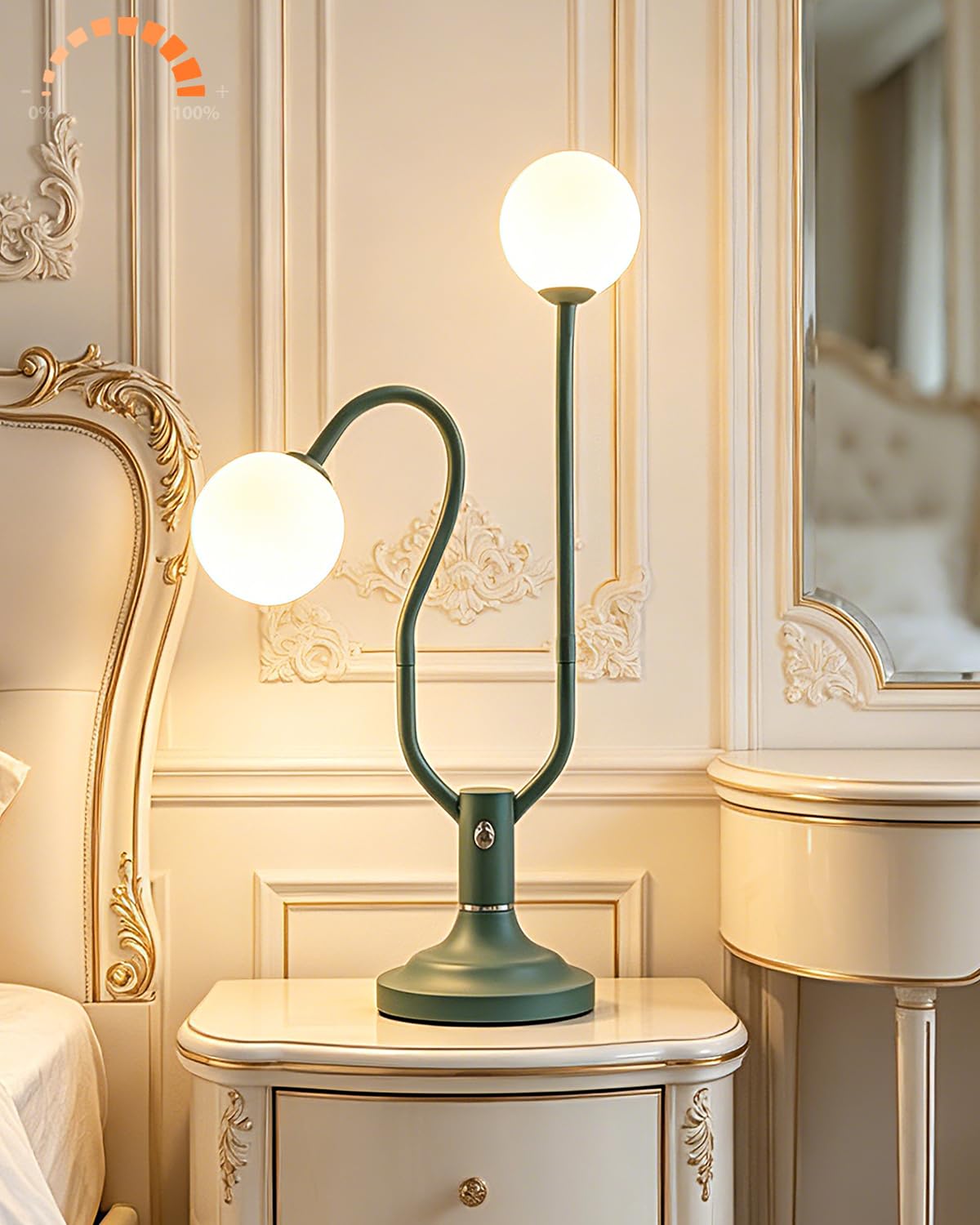 Globe Orange Table Lamp Dimmable Magic DIY Arms G9 Bulbs Included