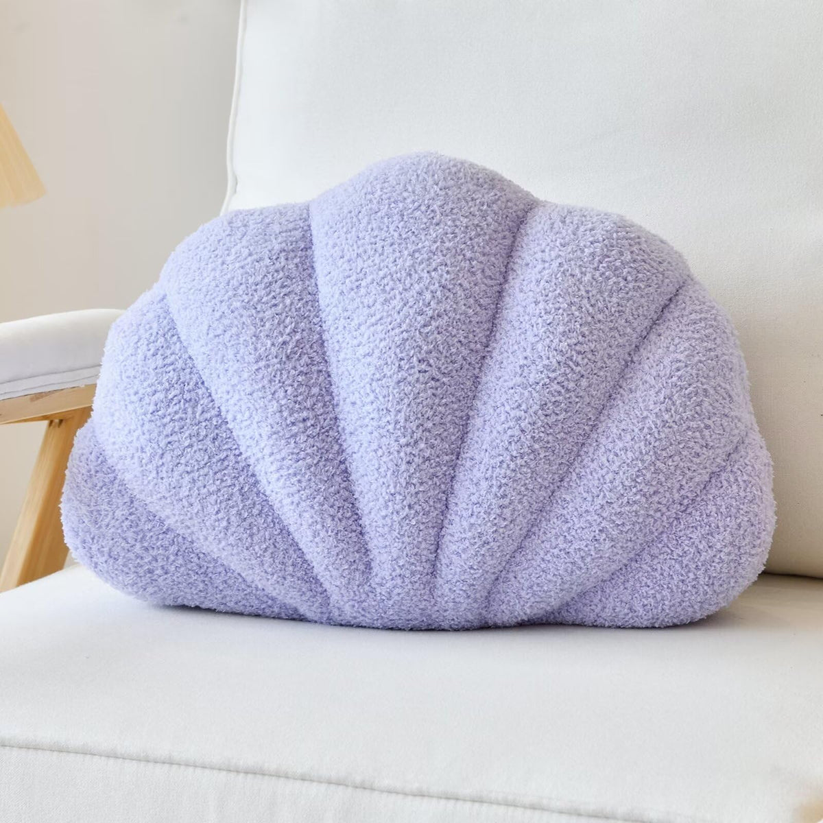 Lfsaaj Ivory Seashell Throw Pillows, Shell Shaped Throw Pillows, 13 Inch Soft Home Decorative Pillow Plush Cushion for Bed Couch Living Sofa Room Decor Accent Throw Pillow