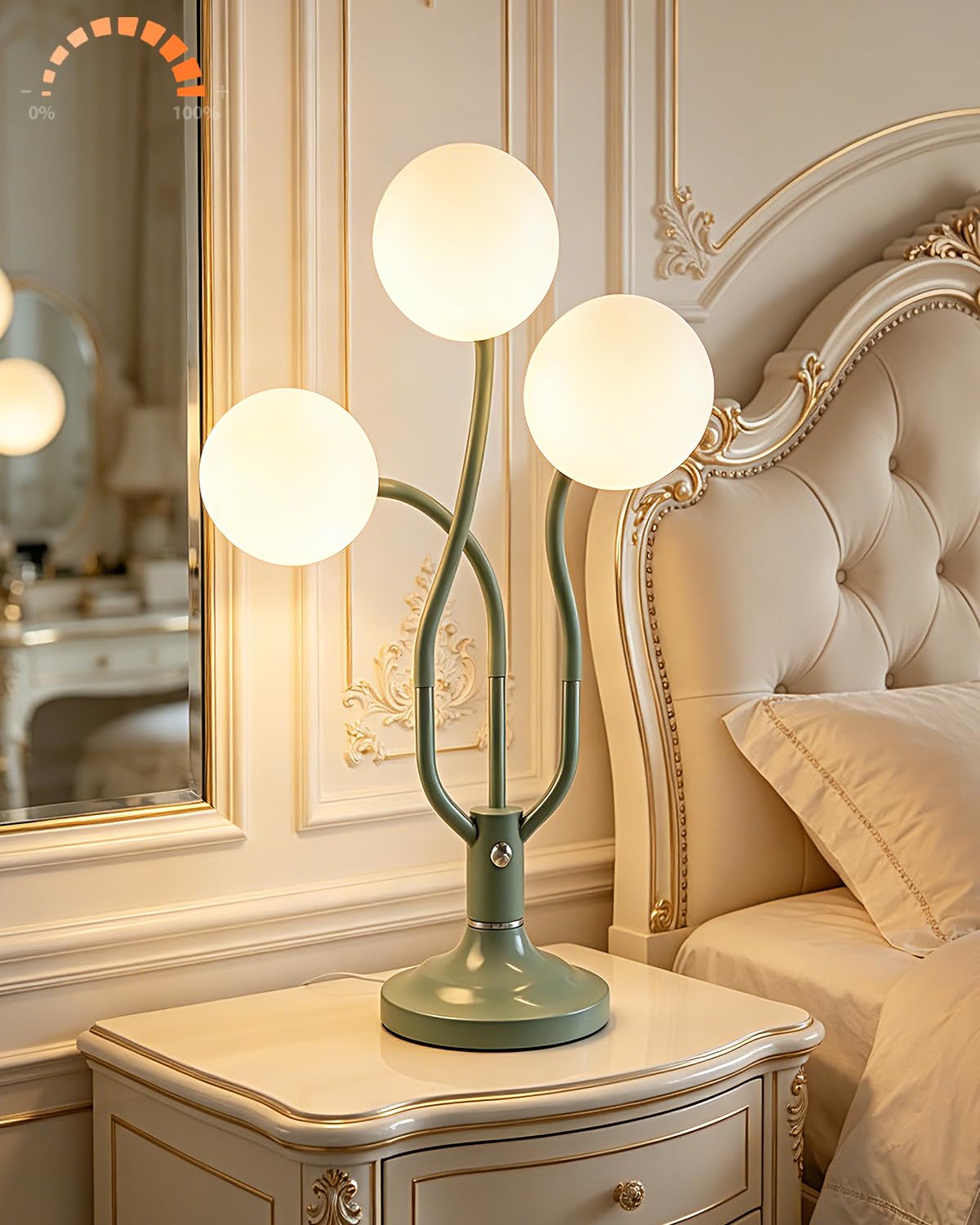 Globe Orange Table Lamp Dimmable Magic DIY Arms G9 Bulbs Included