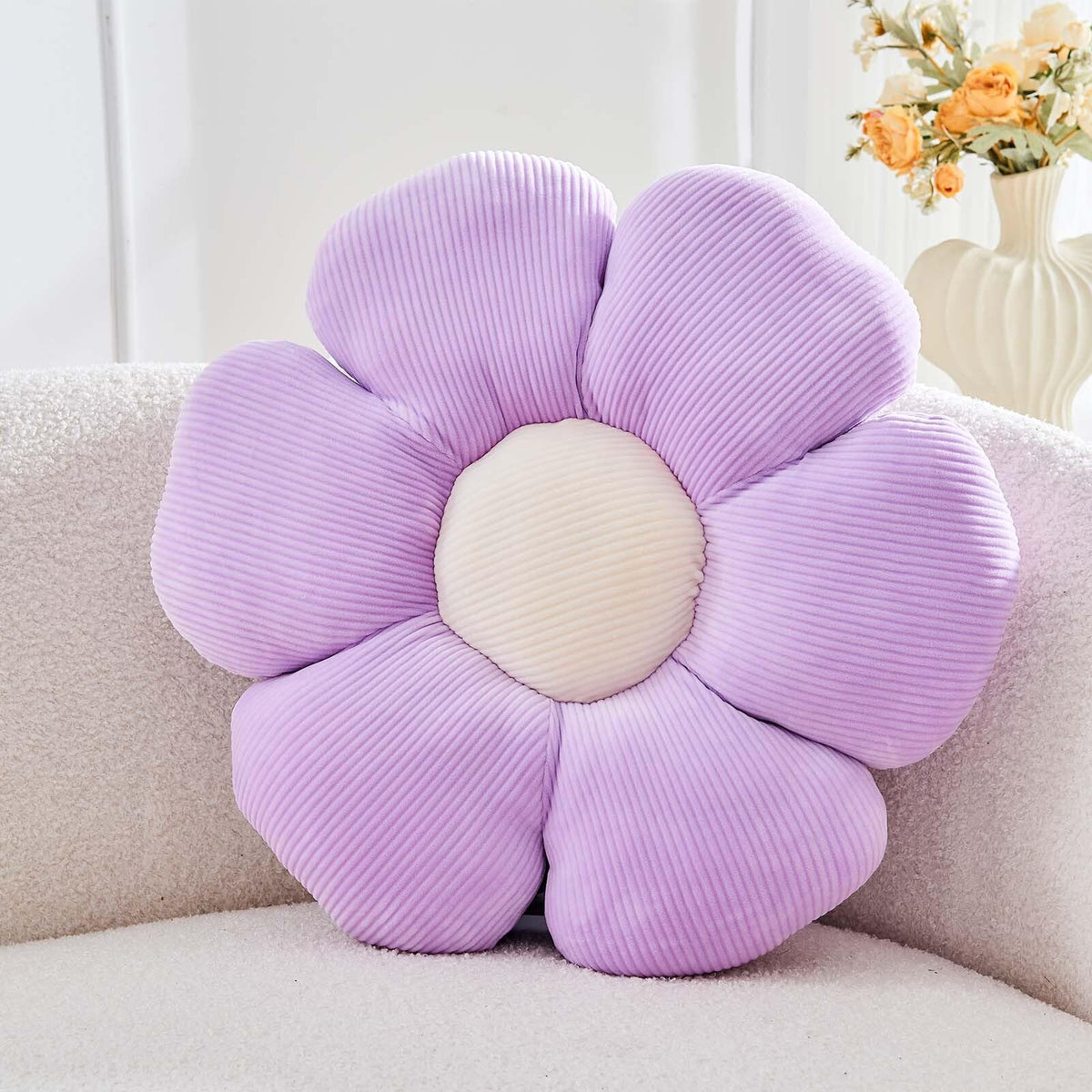 Kcvvcr Flower Throw Pillow, Soft Sage Green 14.9" Shaped Floor Pillow for Home Decor, Cute Aesthetic Plush Decorative Pillows for Bed, Sofa, Couch