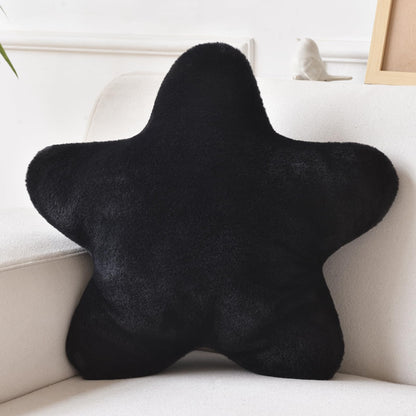 Star Pillow, Decorative Throw Pillows for Bed Couch, 15" Star Shaped Pillow Plush Floor Cushions Room Decor Pillow with Soft Faux Rabbit Fur for Sofa Bedroom Living Room
