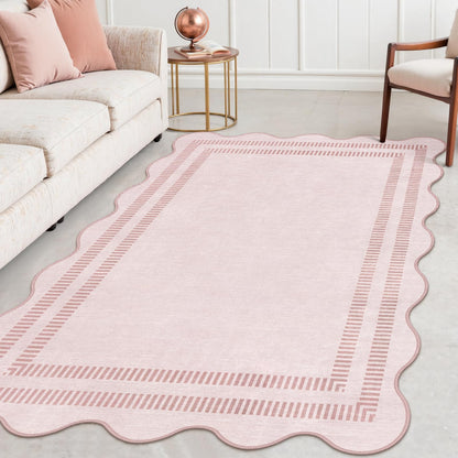 Area Rugs 5x7 Living Room Washable Modern Rug, Neutral Beige Soft Non Slip Rugs Ultra-Thin Indoor Carpet for Bedroom Dining Room Nursery Home Office
