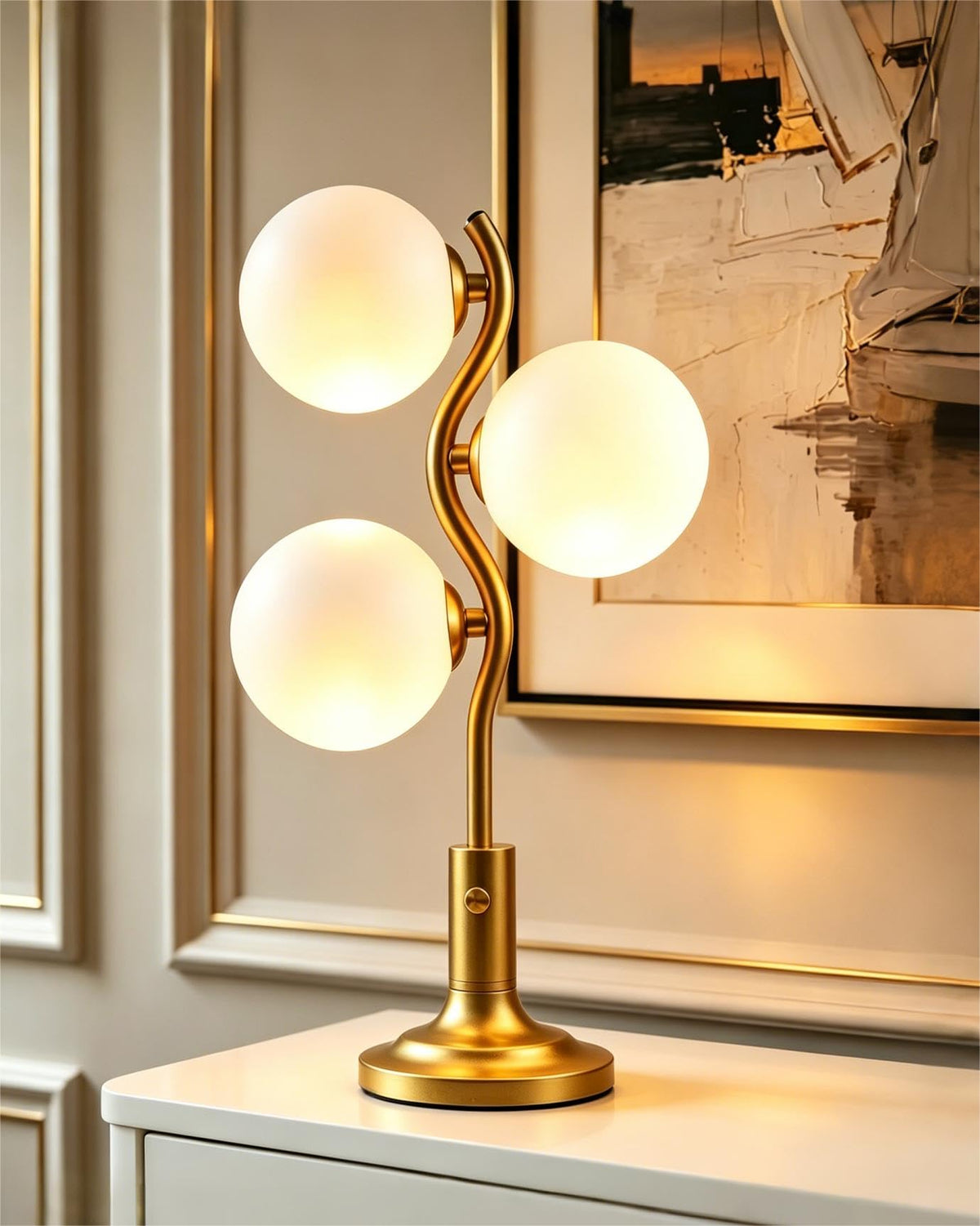 Globe Orange Table Lamp Dimmable Magic DIY Arms G9 Bulbs Included