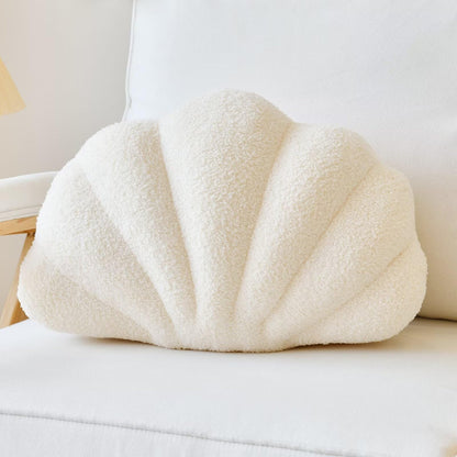Lfsaaj Ivory Seashell Throw Pillows, Shell Shaped Throw Pillows, 13 Inch Soft Home Decorative Pillow Plush Cushion for Bed Couch Living Sofa Room Decor Accent Throw Pillow
