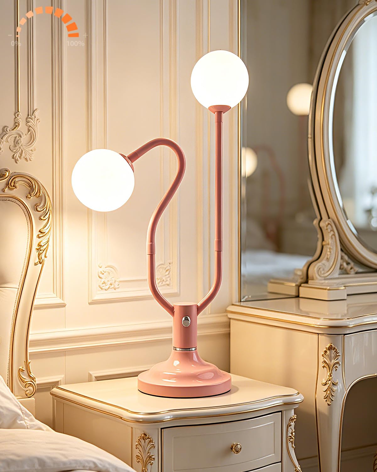 Globe Orange Table Lamp Dimmable Magic DIY Arms G9 Bulbs Included