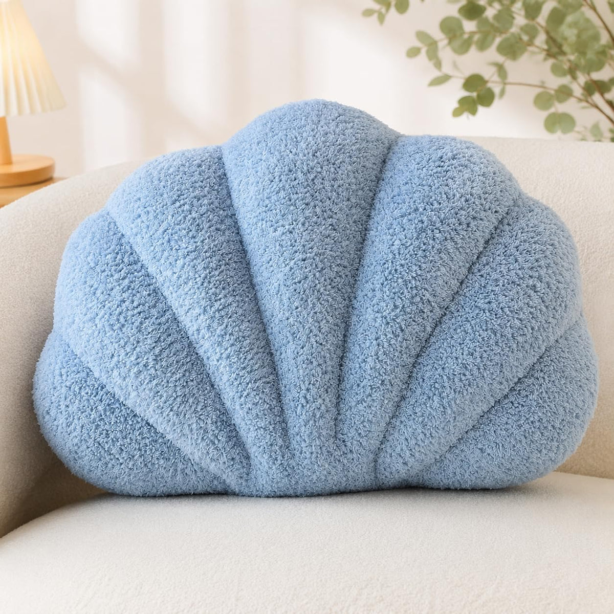 CANGHI Shell Pillow, Seashell Pillow,Seashell Throw Pillows,White 13"x10"