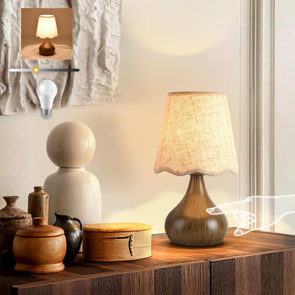 Ziqqeelam Brown Small Bedside Table Lamp for Bedroom, Farmhouse Bedroom Lamps for Nightstand, Rattan Lamp Shade Table Lamps for Small Spaces for Kitchen Counter, Home Office, Living Room, Kids Dorm