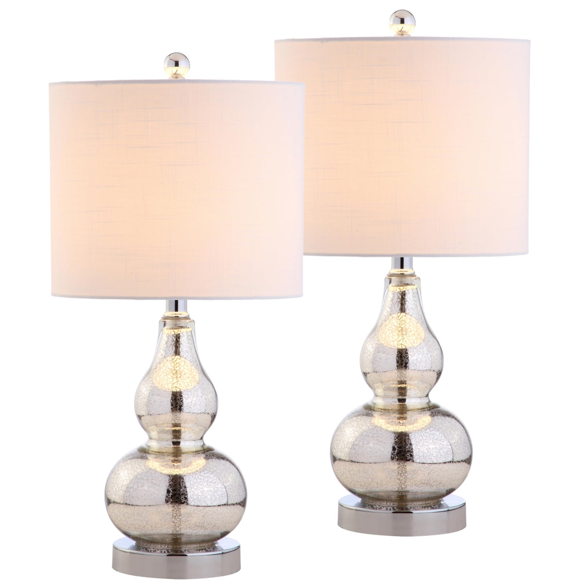 JONATHAN Y Anya Gourd Glass Table Lamp 20.5", Sunset Orange
