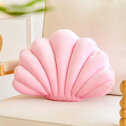 Lfsaaj Ivory Seashell Throw Pillows, Shell Shaped Throw Pillows, 13 Inch Soft Home Decorative Pillow Plush Cushion for Bed Couch Living Sofa Room Decor Accent Throw Pillow