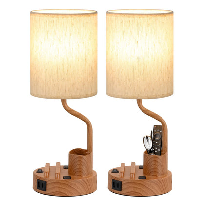 Fenmzee Bedside Lamps for Bedroom Set of 2 - Table Desk Lamp for Nightstand