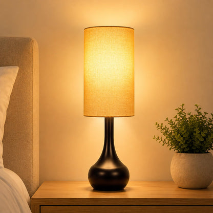 17" Touch Lamp for Nightstand,3-Way Dimmable Bedside Lamp
