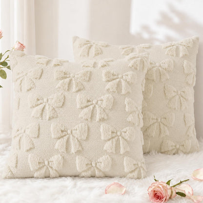 decorUhome Light Rust Pumpkin Faux Fur Throw Pillow Covers 18x18 Set of 2