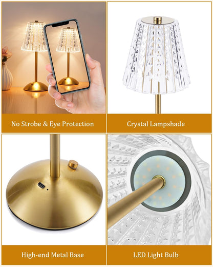 Cordless Touch Table Lamp, Classic Edition Rechargeable Small Desk Lamp