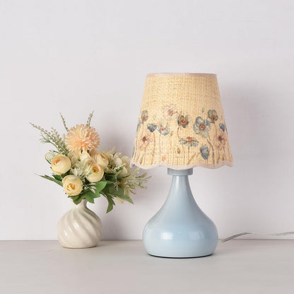 Ziqqeelam Brown Small Bedside Table Lamp for Bedroom, Farmhouse Bedroom Lamps for Nightstand, Rattan Lamp Shade Table Lamps for Small Spaces for Kitchen Counter, Home Office, Living Room, Kids Dorm