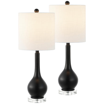 JONATHAN Y Dylan Teardrop LED Table Lamp 25", Brass Gold