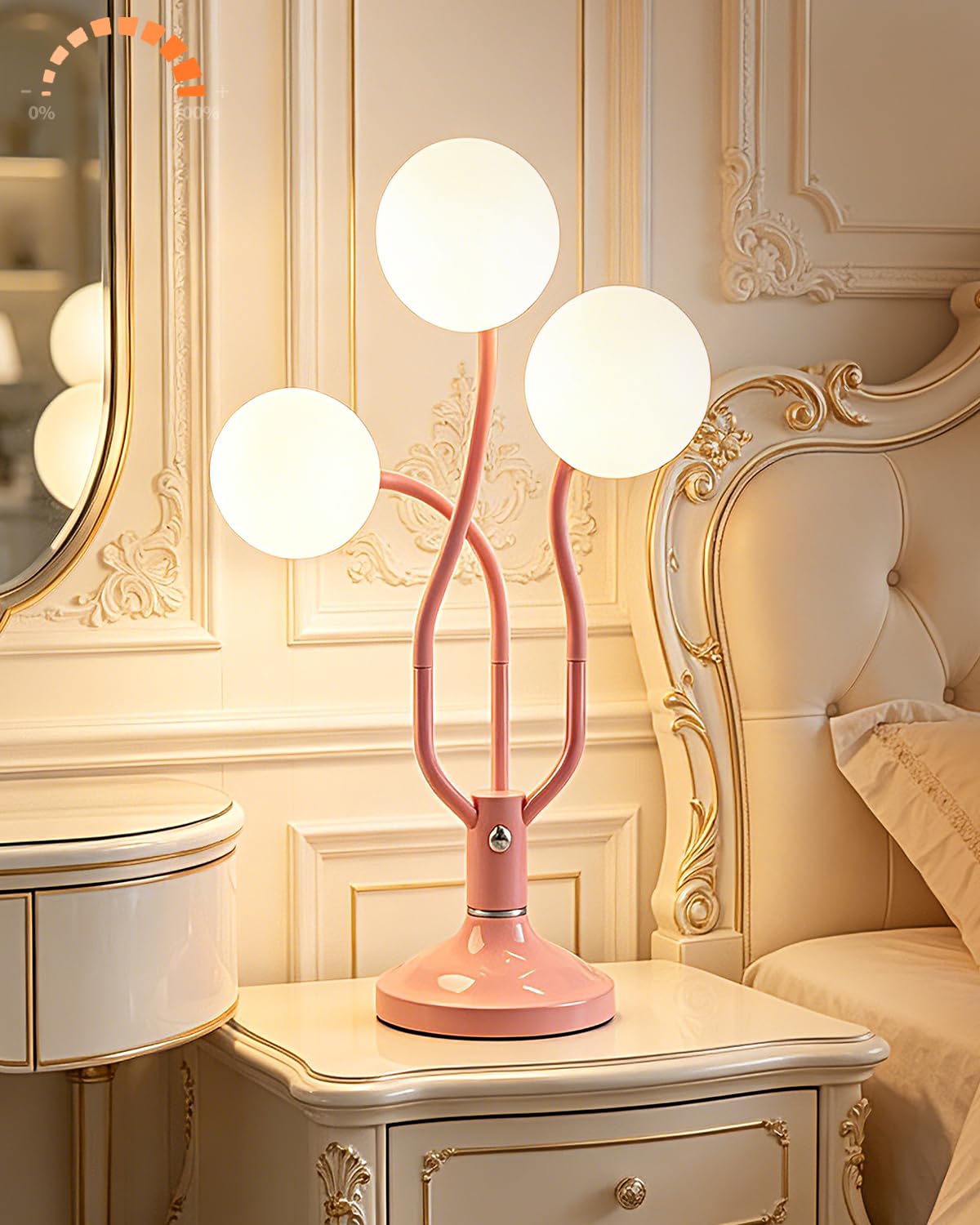 Globe Orange Table Lamp Dimmable Magic DIY Arms G9 Bulbs Included
