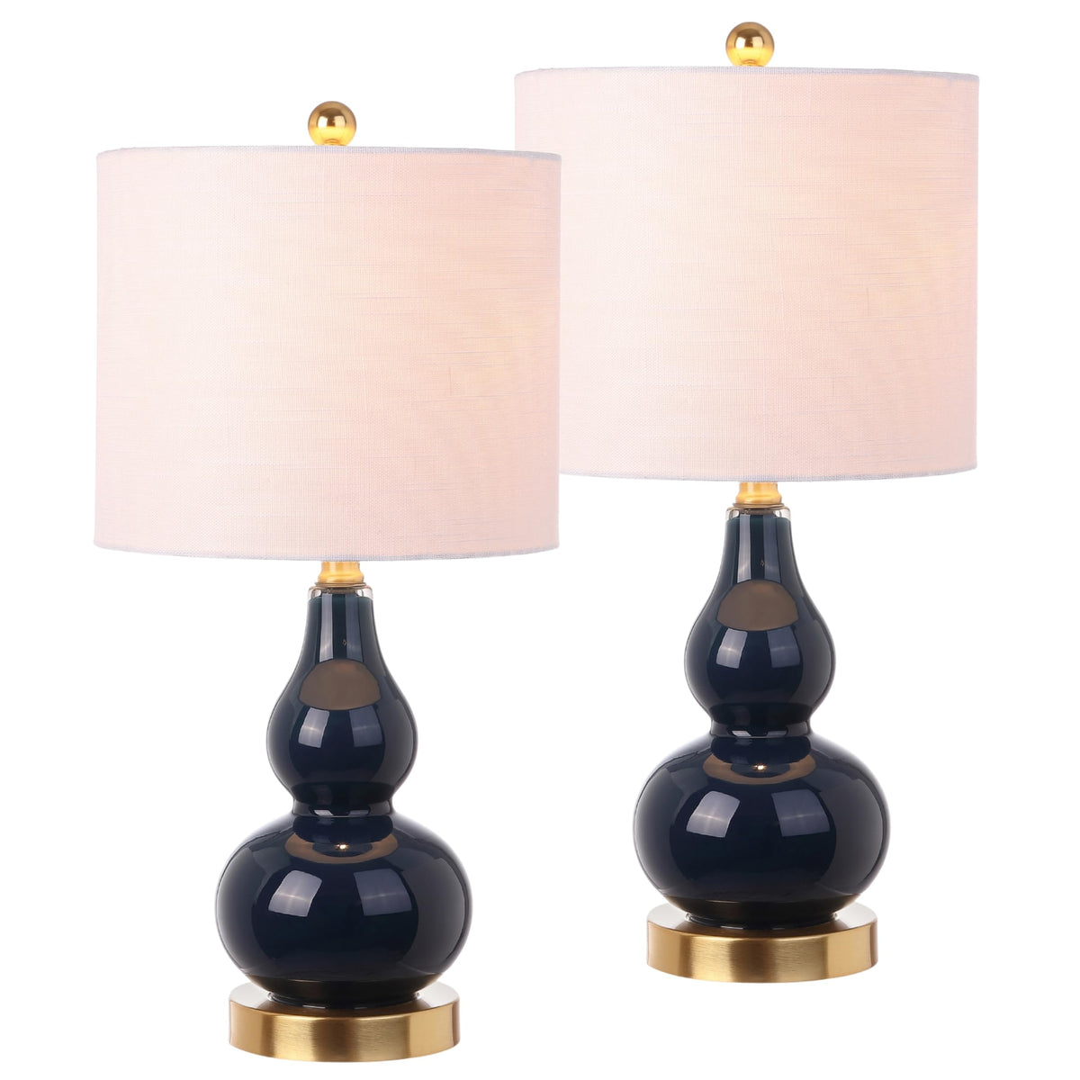 JONATHAN Y Anya Gourd Glass Table Lamp 20.5", Sunset Orange