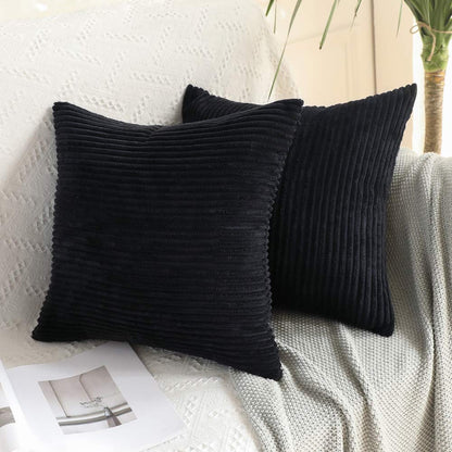 MIULEE Fall Decorative Corduroy Throw Pillow Covers Set of 2 18x18 Orange