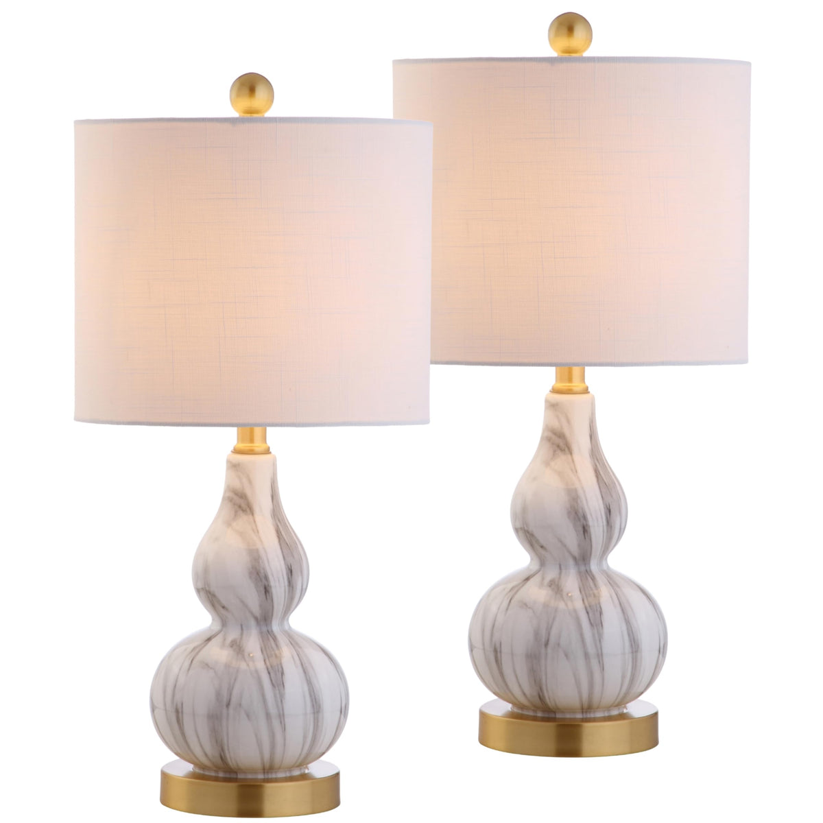 JONATHAN Y Anya Gourd Glass Table Lamp 20.5", Sunset Orange