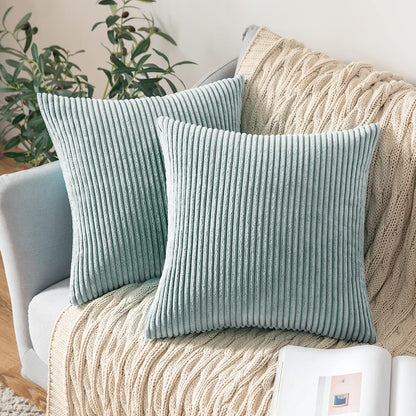MIULEE Fall Decorative Corduroy Throw Pillow Covers Set of 2 18x18 Orange