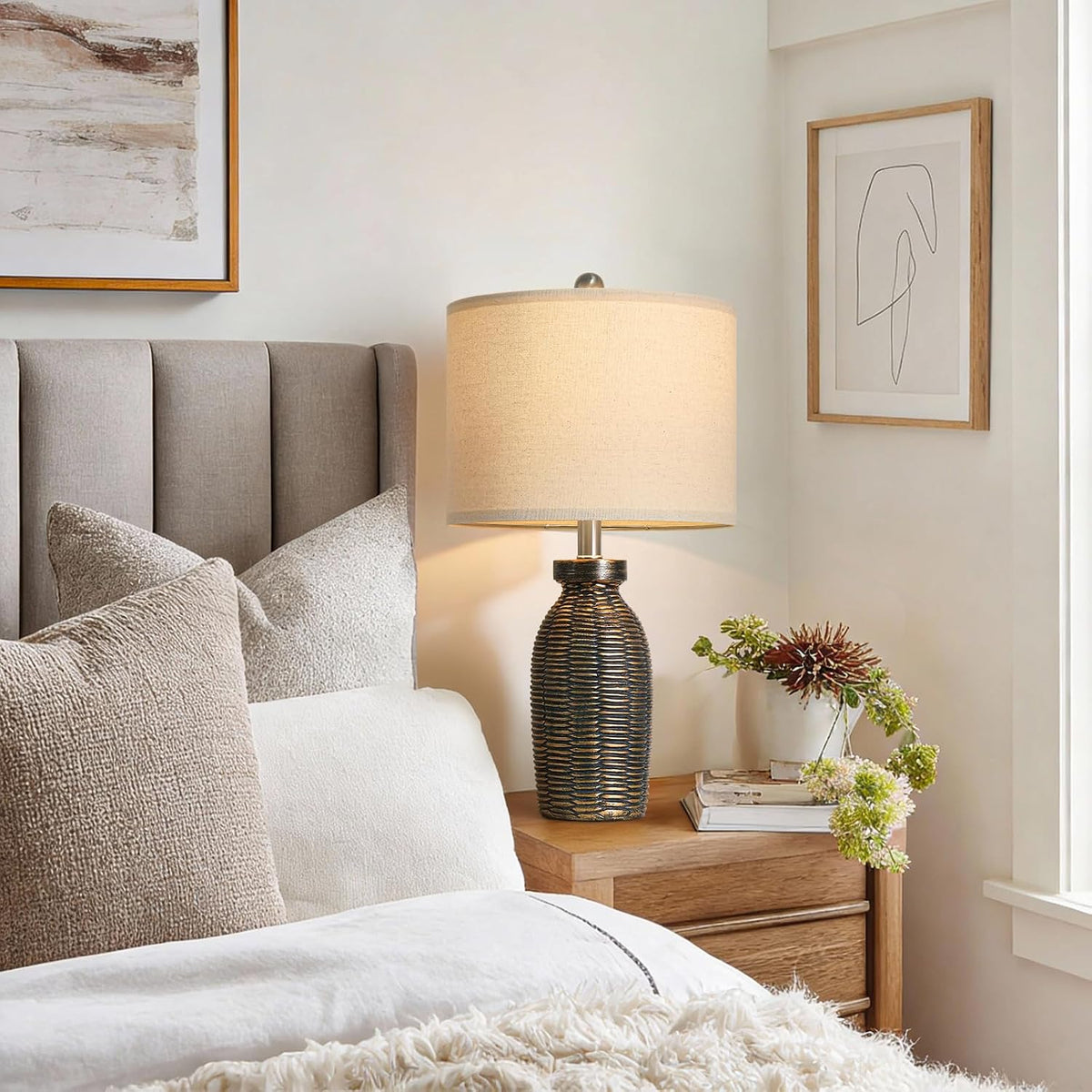 G-SAFAVA Table Lamps Set of 2 for Living Room Bedroom, 22.75" Bedside Lamps